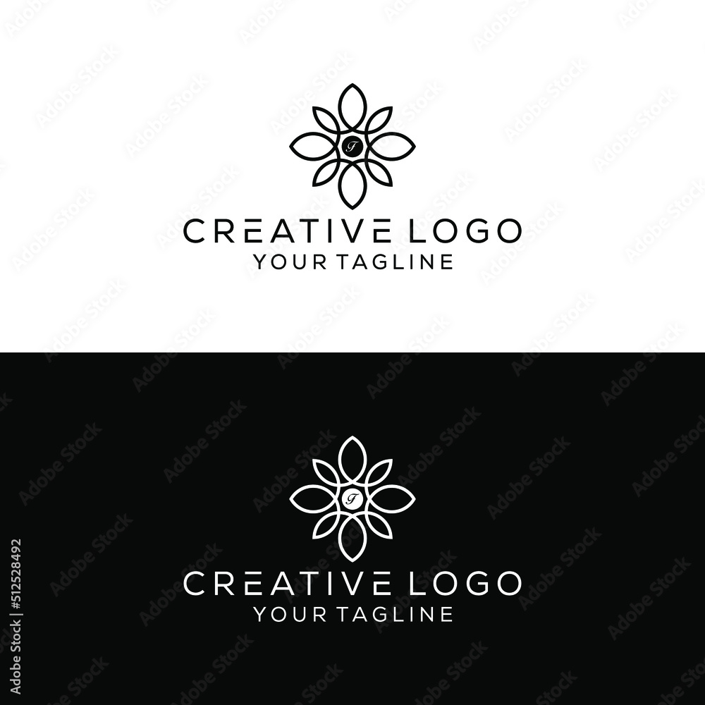 Creative letter f combination boutique logo design vektor