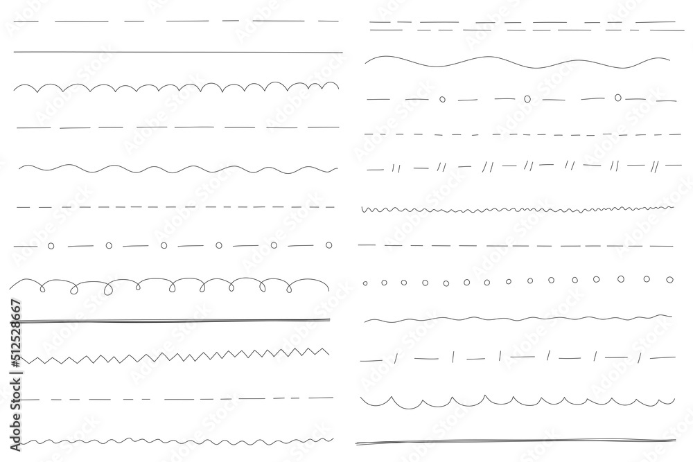 Set of hand drawn doodle lines. Vector illustration.. Set of hand drawn doodle lines. Vector illustration..