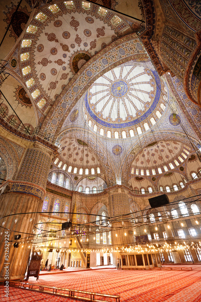 Blue Mosque (Sultan Ahmeth Camii) year 1616, Istanbul, Turkey, Asia.