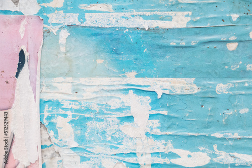 Torn and ripped blue street poster background