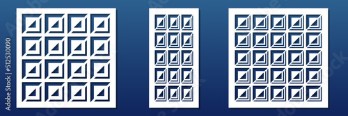 Laser cut panels, CNC template. Modern geometric pattern. Home decor,  room privacy screen, interior design, paper art card background. Vector illustration