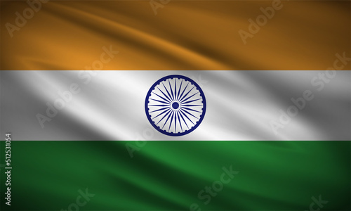 Realistic wavy flag of India background vector. India wavy flag vector