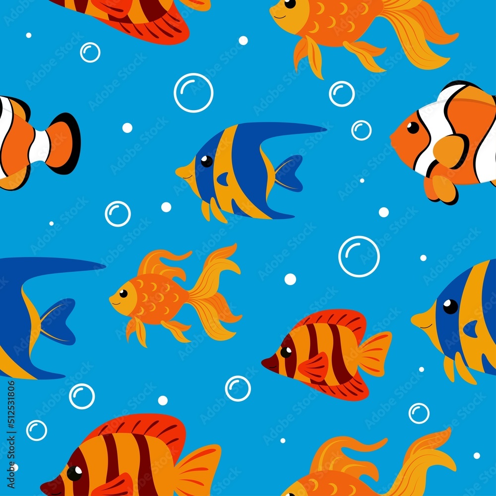 Fish seamless pattern vector illustration Fish seamless pattern vector illustration