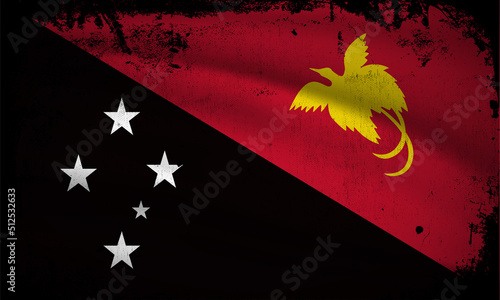 New Abstract Papua new guinea flag background vector with grunge stroke style. Papua new guinea Independence Day Vector Illustration.