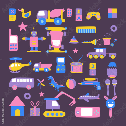 Set of hand drawn baby boy ...