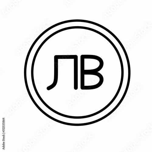 Coin money flat icon vector illustration. Coin as currency symbol. Coin thin line icon with bulgarian lev sign. Bulgaria currency.