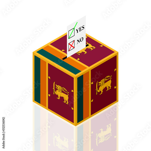 sri lanka ballot box. vector illustration