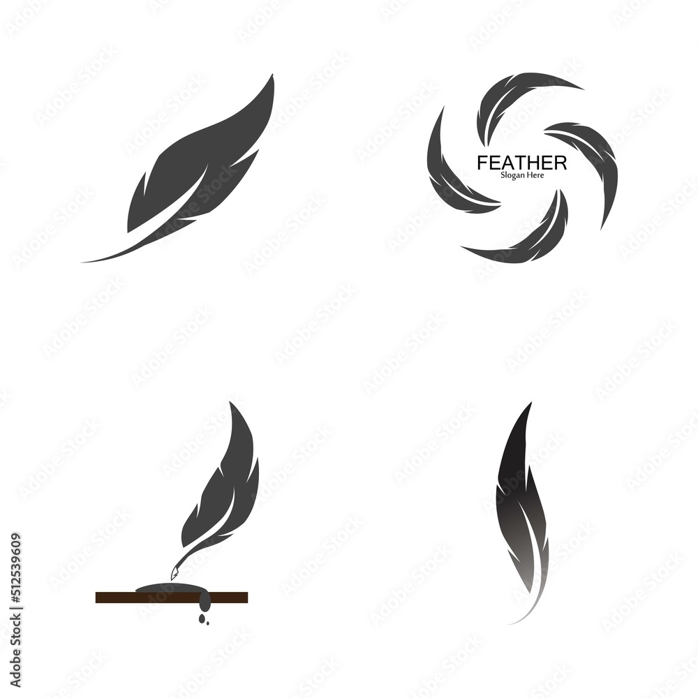 Fototapeta premium Feather logo vector template