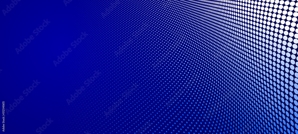 Dotted vector abstract background, dark blue dots in perspective flow, multimedia information theme, big data technology image, cool backdrop.