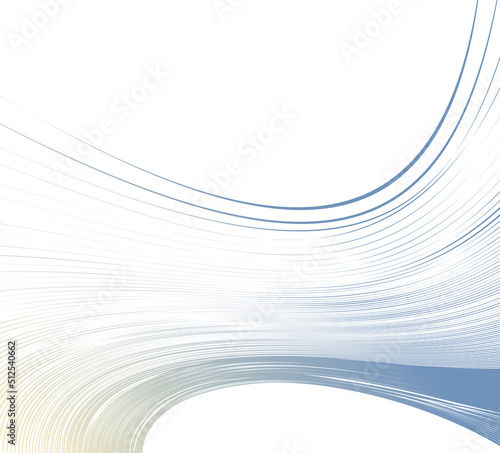 Curvature of space vector abstract art background, 3D linear flow distorted shape, deformed fluid, chaos of space.
