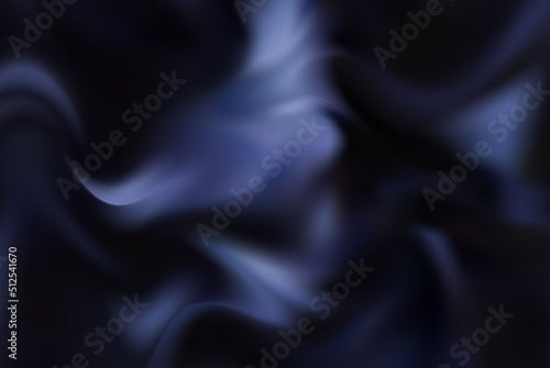 Abstract background with crumpled cloth. Dark blue realistic silk texture with empty space. Vector illustration