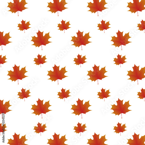 The pattern of maple leaves on white background. Modern maples in summer and autumn season leaves texture design