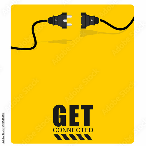 Get Connected, yellow background vector