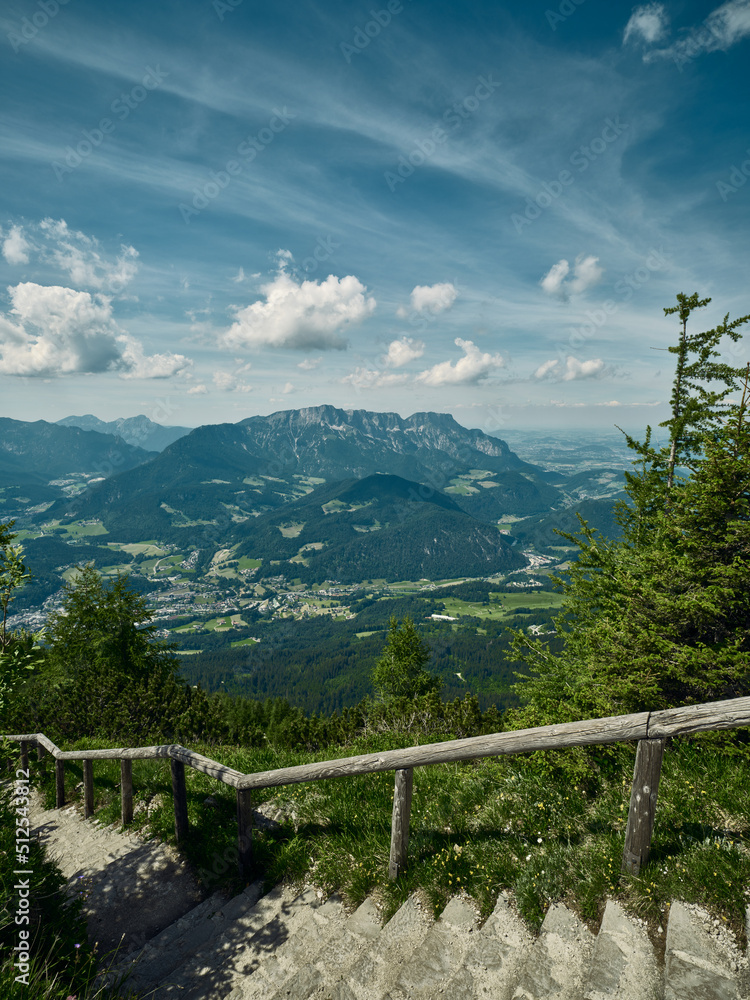 Walking path down the Kehlstein hill in Germany