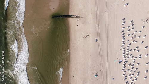Beach side aerial perspective at Westerland, Sylt, Germany