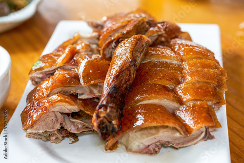 Photography A delicious and tempting Cantonese-style roasted braised, deep well roasted goos