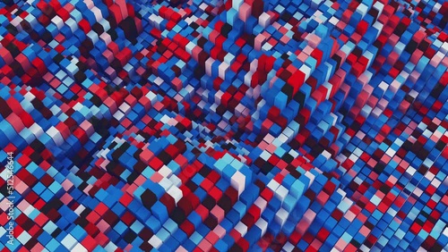 Colored Cubes Waves. Abstract Background, 4K
