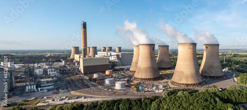 Aerial panorama of a coal fired Power Station