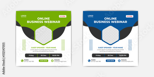 Business webinar social media post template