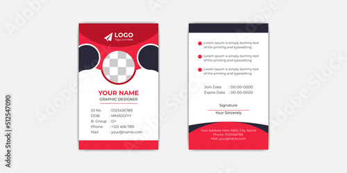 Company employee and business id card template