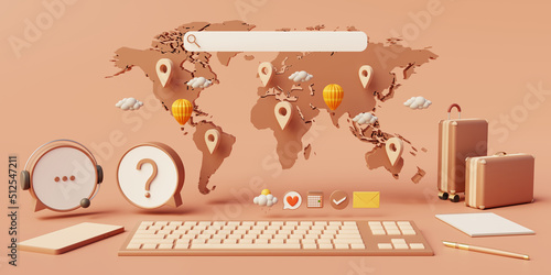 Online and telephone purchase of airline tickets and hotel reservations to travel around the world.
