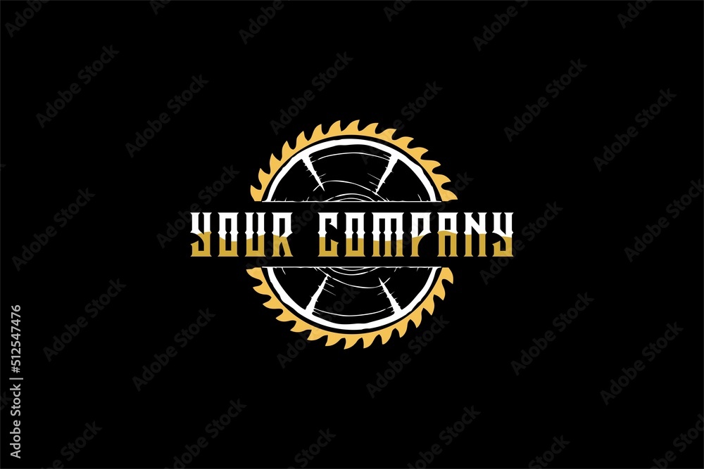 Fototapeta premium Wood logo template Vintage Vector