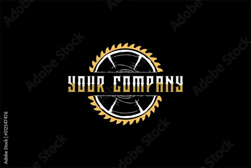 Wood logo template Vintage Vector
