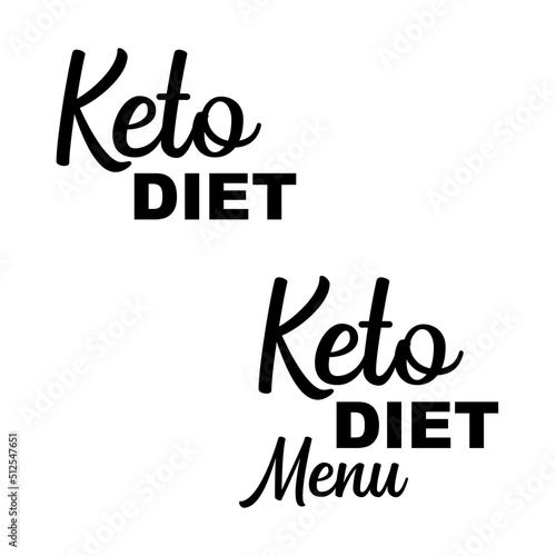 Keto diet, menu - handwritten lettering, vector, emblem, icon.