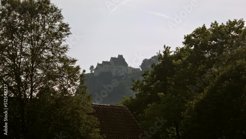 Castle on the mountain far away photo