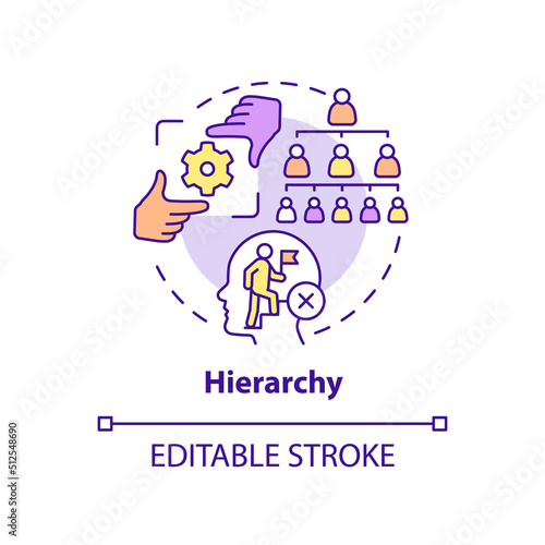 Hierarchy concept icon. Discourage employees. Adaptability enemy in HR abstract idea thin line illustration. Isolated outline drawing. Editable stroke. Arial, Myriad Pro-Bold fonts used