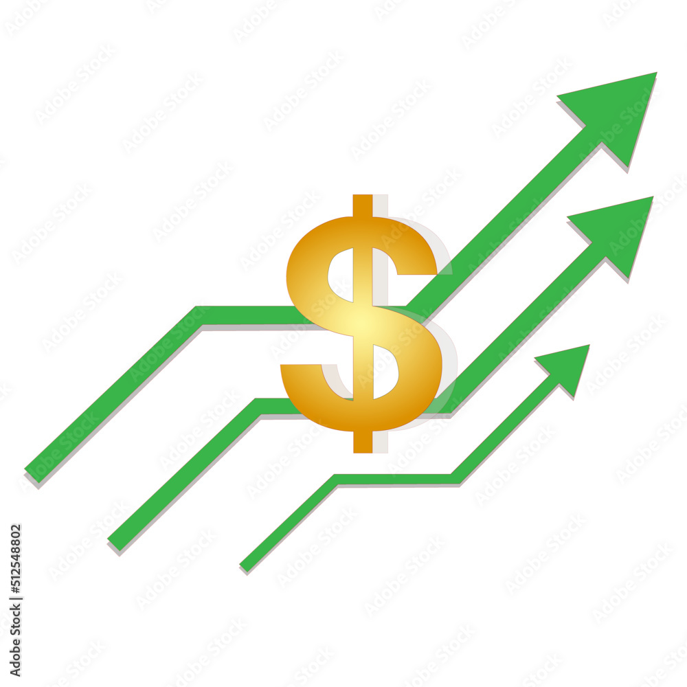 Dollar sign with lines, dollar rate growth concept. Vector illustration Dollar sign with lines, dollar rate growth concept. Vector illustration