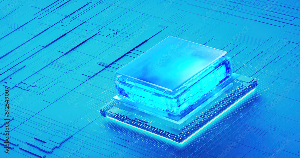 3D rendering of cyberpunk AI. Circuit board. Technology background. Central Computer Processors CPU and GPU concept. Motherboard digital chip. Tech science background. 3D rendering of cyberpunk AI. Circuit board. Technology background. Central Computer Processors CPU and GPU concept. Motherboard digital chip. Tech science background.