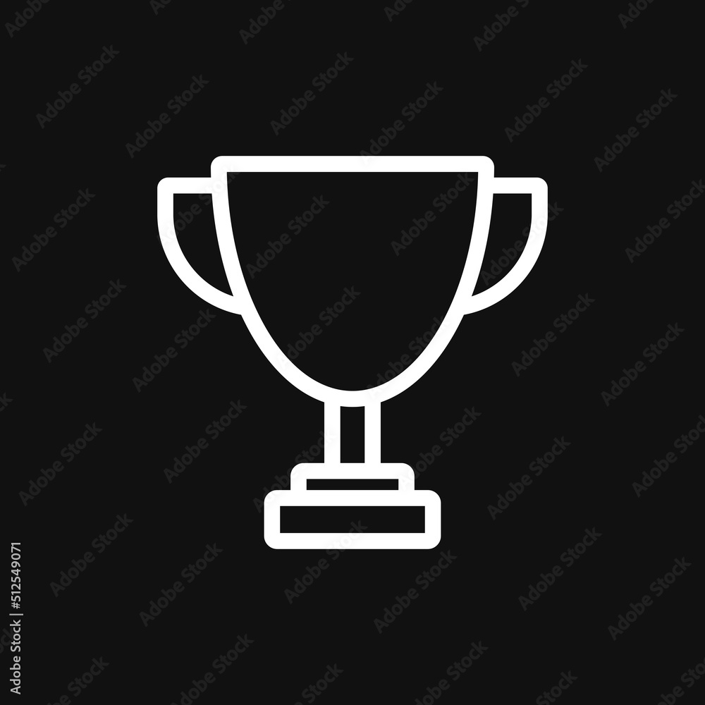 Trophy cup icon on grey background Trophy cup icon on grey background