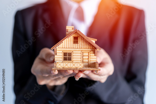 business female hand offering a house