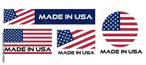 Made in USA. Collection of vector labels.