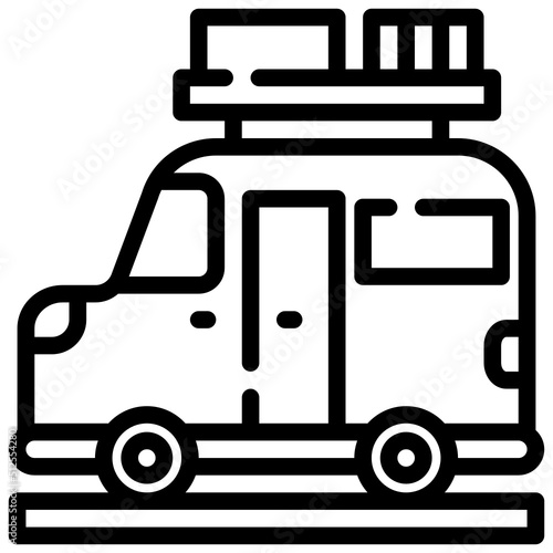 CAMPER line icon,linear,outline,graphic,illustration