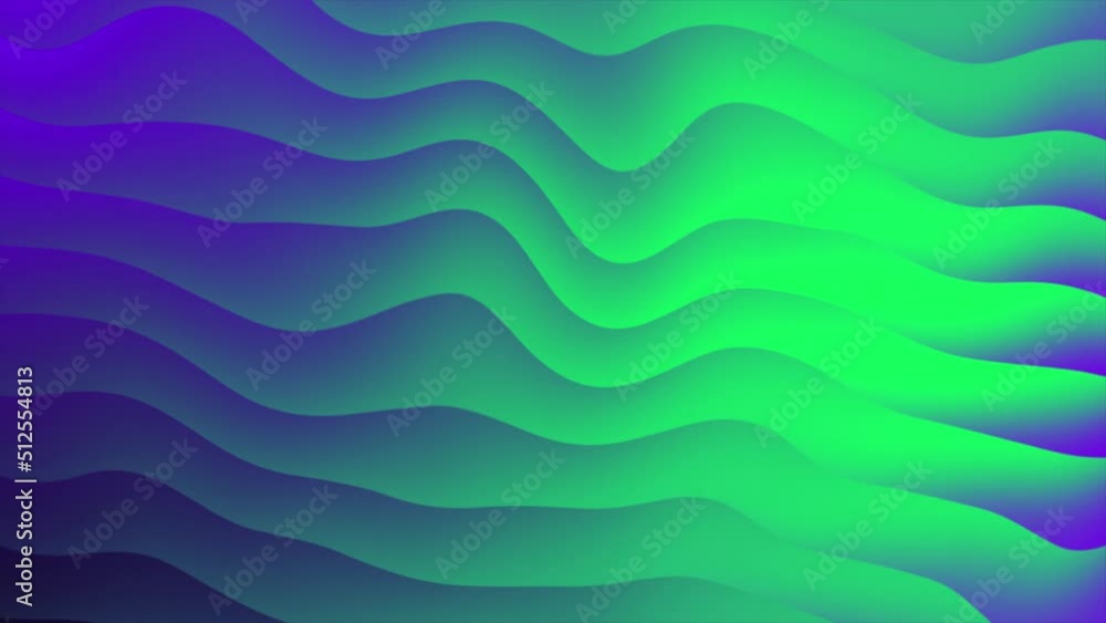 Animated Abstract looped background with purple and green color wavy stripes Animated Abstract looped background with purple and green color wavy stripes