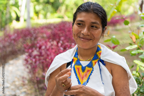 Wall Mural portrait of a Colombian woman in traditional clothing