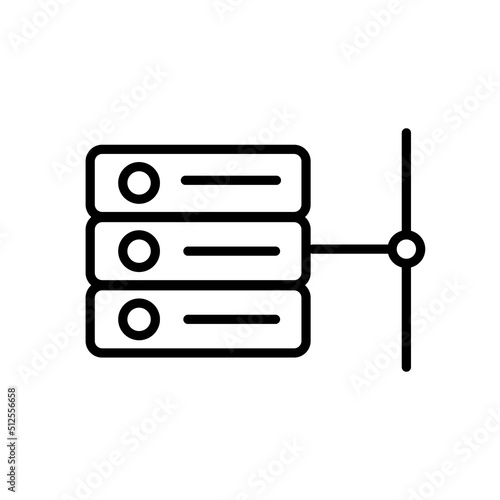 Server icon to connect to the web. Hosting symbol. Vector.