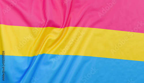 Pansexuality Pride Flag blowing in the wind. Pangender flag full page