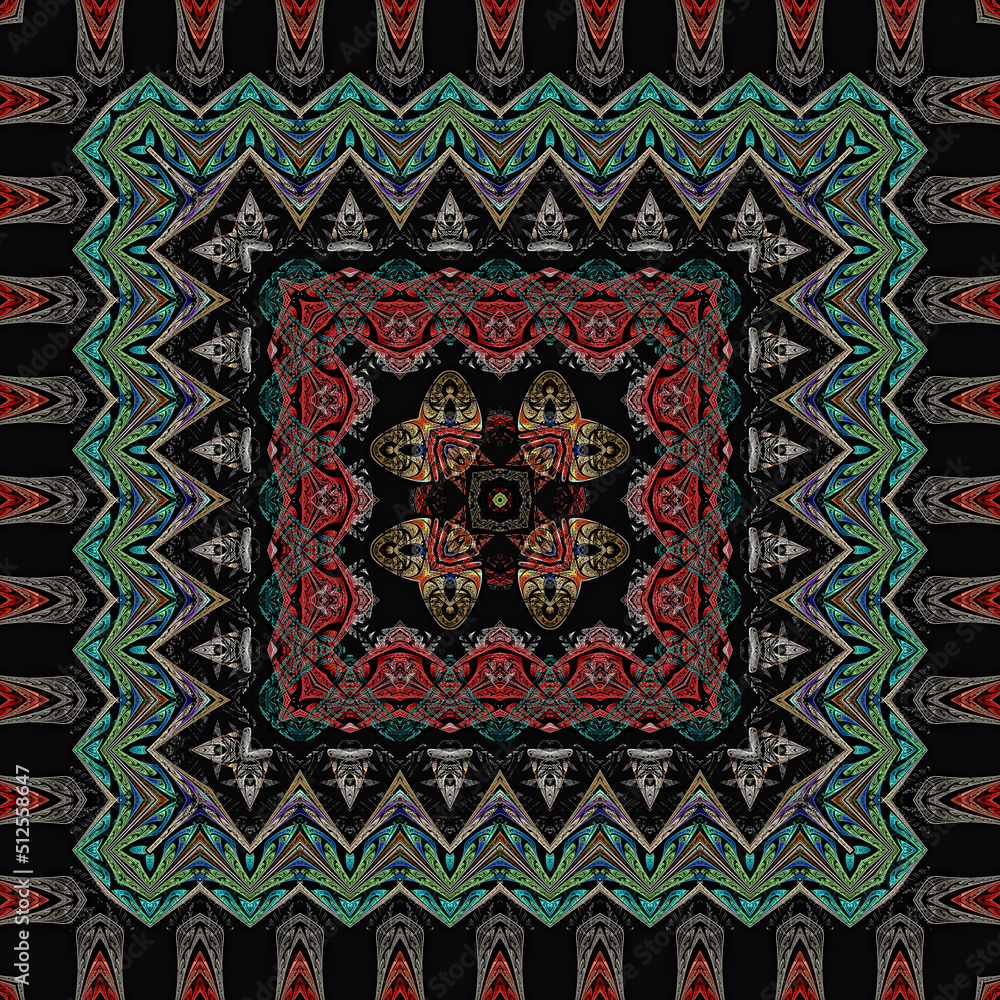 Obraz premium 3d effect - abstract square geometric fractal pattern 