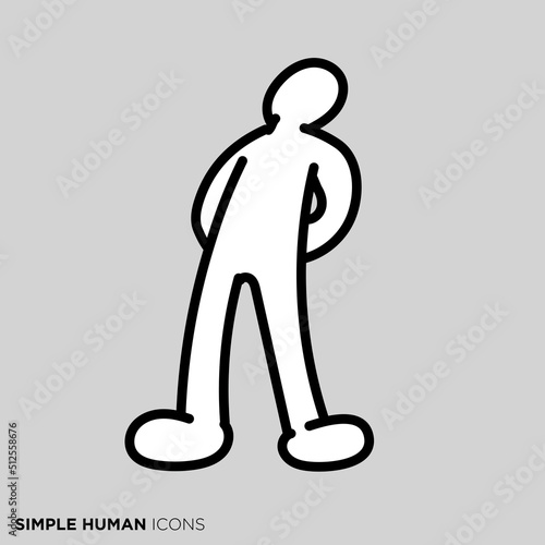 シンプルな人間のアイコンシリーズ　「腰に手をあてる人」