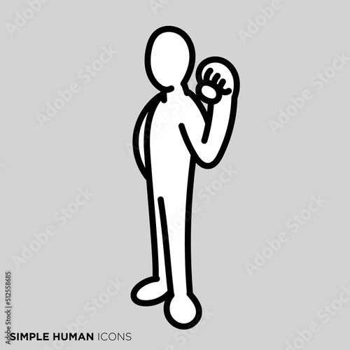 シンプルな人間のアイコンシリーズ　「自信を持って応援する人」