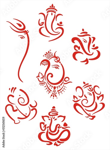 Ganesha, Aum, Hindu wedding card, Diwali, India	