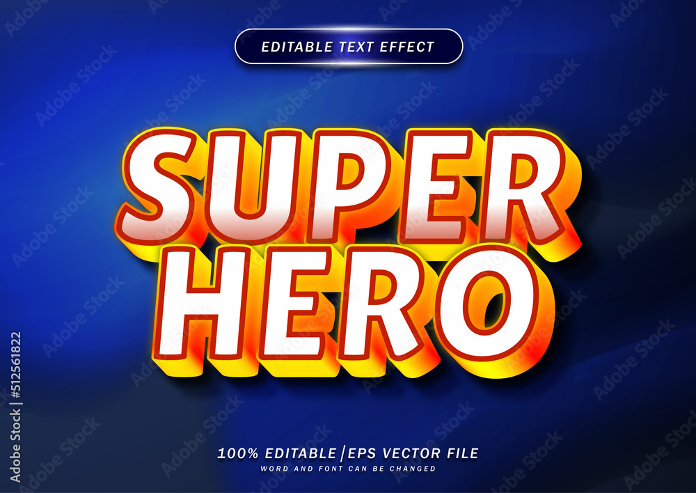 Super Heroes editable text effect. themed elegant color Super Heroes editable text effect. themed elegant color