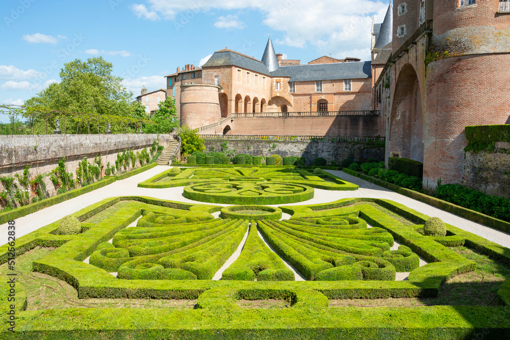 Beautiful view of the Tarn River in the Toulouse-Lautrec museum in Albi in France.
