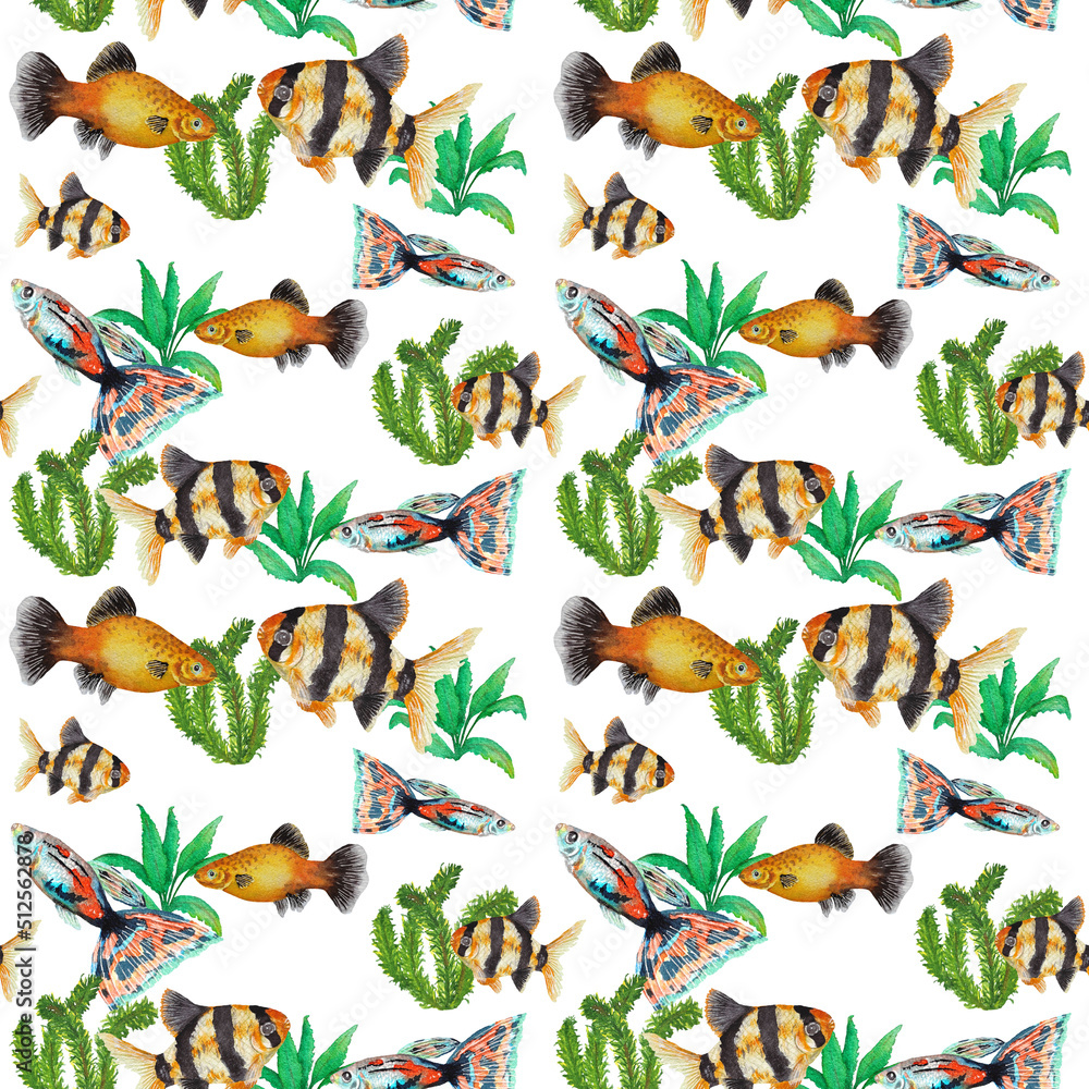 seamless pattern with fishes seamless pattern with fishes