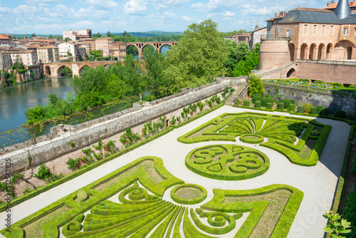 Beautiful view of the Tarn River in the Toulouse-Lautrec museum in Albi in France.