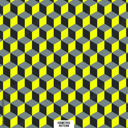 Geometrical cubes pattern, vector texture