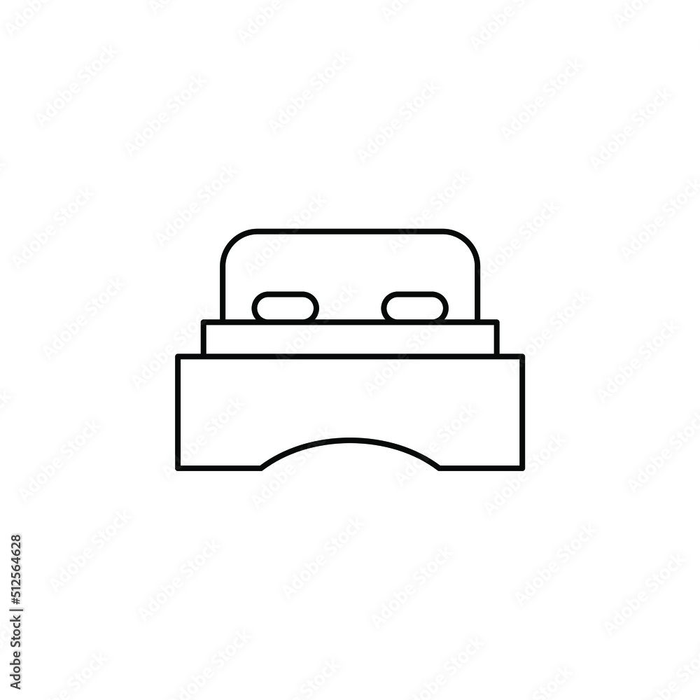 Bed, Bedroom Thin Line Icon Vector Illustration Logo Template. Suitable For Many Purposes. Bed, Bedroom Thin Line Icon Vector Illustration Logo Template. Suitable For Many Purposes.